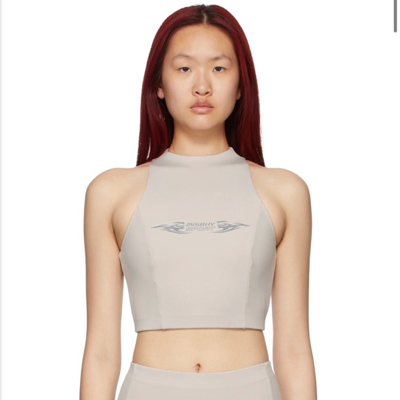 MISBHV Beige Lycra Techno Sport Tank Top - Picture 1 of 3